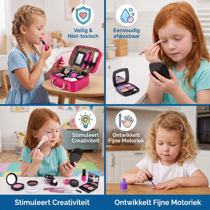 Make-up Speelset voor Meisjes – Veilige Kindermake-upset met Praktische Tas