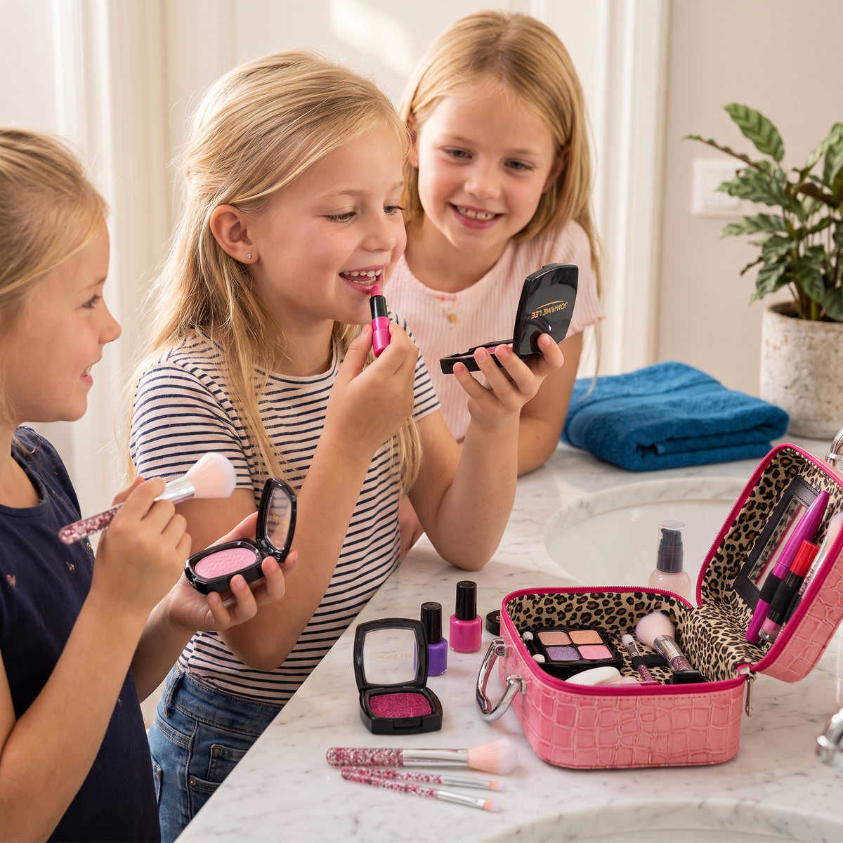 Make-up Speelset voor Meisjes – Veilige Kindermake-upset met Praktische Tas