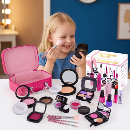 Make-up Speelset voor Meisjes – Veilige Kindermake-upset met Praktische Tas