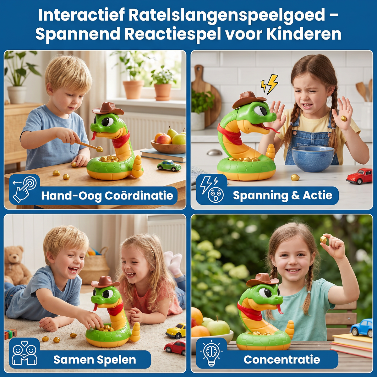 Interactief Ratelslangenspeelgoed – Spannend Reactiespel voor Kinderen