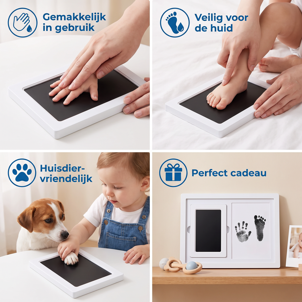 Baby Hand- & Voetafdrukset – DIY Herinneringsset voor Peuters