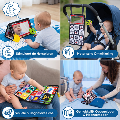Interactief Spiegeldoekboek – Opvouwbaar & Wasbaar Stoffen Speelgoed voor Baby's