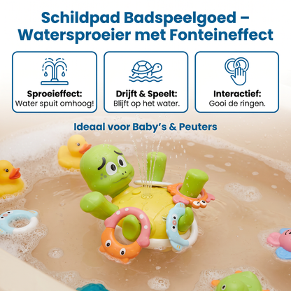 Schildpad Badspeelgoed – Watersproeier met Fonteineffect voor Baby's & Peuters