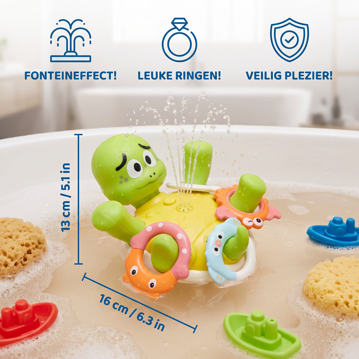 Schildpad Badspeelgoed – Watersproeier met Fonteineffect voor Baby's & Peuters