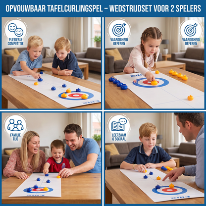 Opvouwbaar Tafelcurlingspel – Wedstrijdset voor 2 Spelers