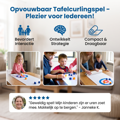 Opvouwbaar Tafelcurlingspel – Wedstrijdset voor 2 Spelers