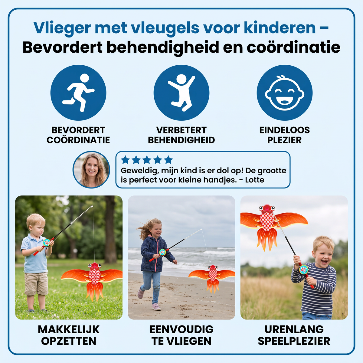 Vlieger met vleugels voor kinderen – Bevordert behendigheid en coördinatie