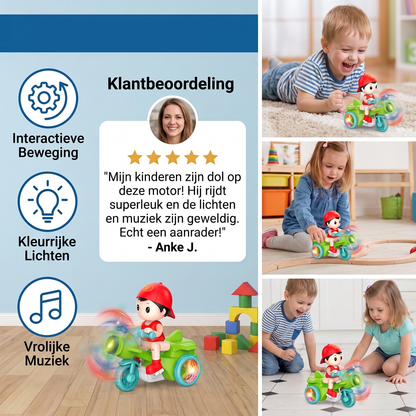 Stuntmotorfiets voor Kinderen – Interactief Speelgoed met Licht en Beweging