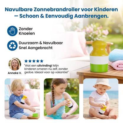 Navulbare zonnebrandroller voor kinderen – Schoon & eenvoudig aanbrengen