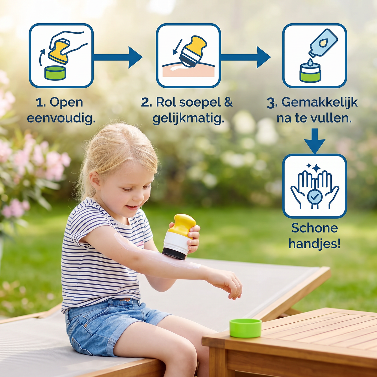 Navulbare zonnebrandroller voor kinderen – Schoon & eenvoudig aanbrengen