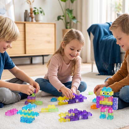 Sensorische Zachte Bouwstenen voor Kinderen – Zachte, Knijpbare Leerbouwstenen voor Spelen & Plezier
