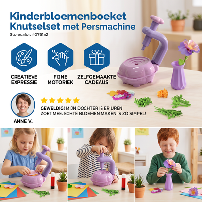 Kinderbloemenboeket Knutselset met Persmachine – DIY Creatieve Set voor Meisjes