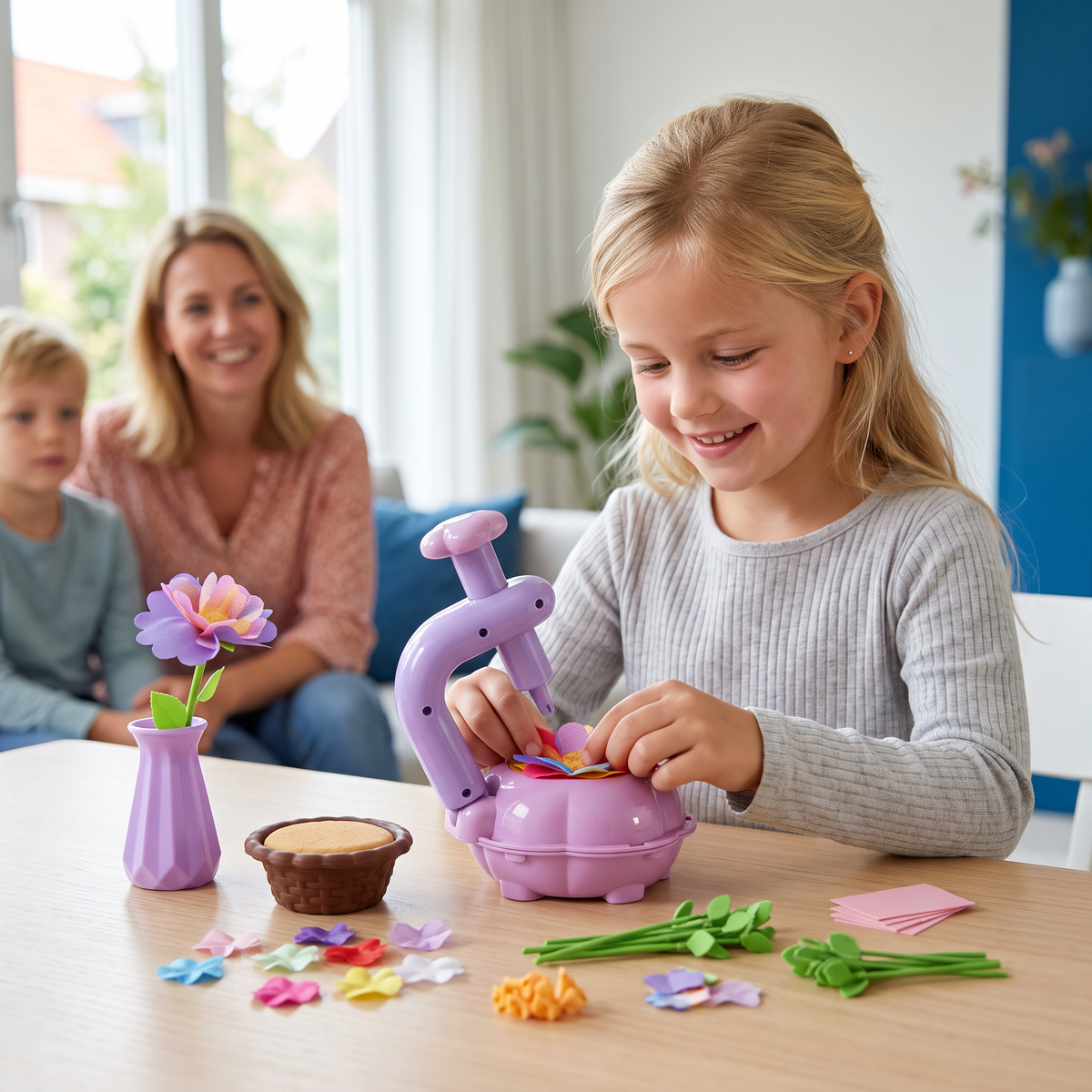 Kinderbloemenboeket Knutselset met Persmachine – DIY Creatieve Set voor Meisjes