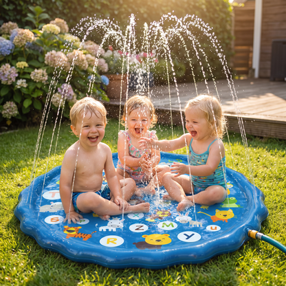 Opblaasbare Waterspeelmat voor Kinderen met Sproeier – Buitenspeelplezier in de Tuin & op het Strand
