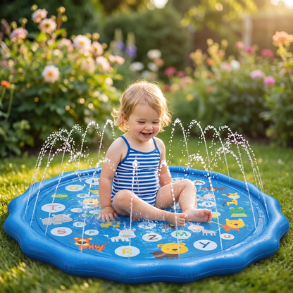 Opblaasbare Waterspeelmat voor Kinderen met Sproeier – Buitenspeelplezier in de Tuin & op het Strand
