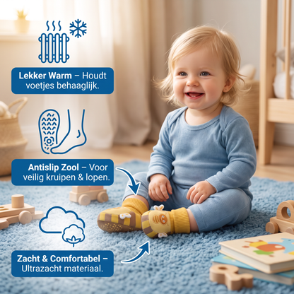 Knuffelzachte Babysokjes-Schoentjes – Warm, Antislip & Comfortabel