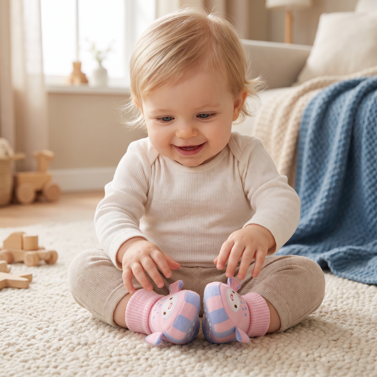 Knuffelzachte Babysokjes-Schoentjes – Warm, Antislip & Comfortabel