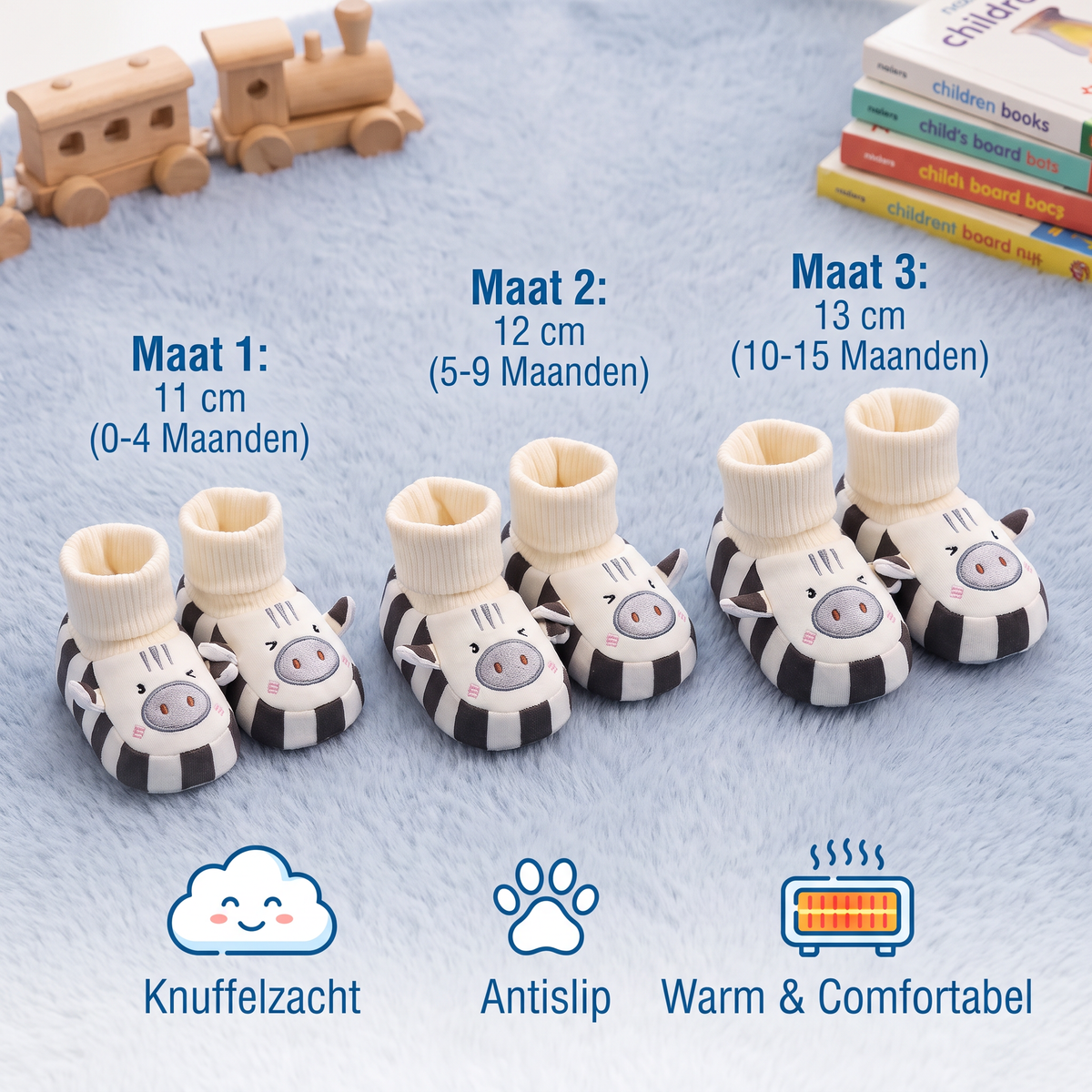 Knuffelzachte Babysokjes-Schoentjes – Warm, Antislip & Comfortabel