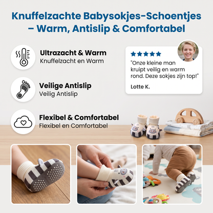 Knuffelzachte Babysokjes-Schoentjes – Warm, Antislip & Comfortabel