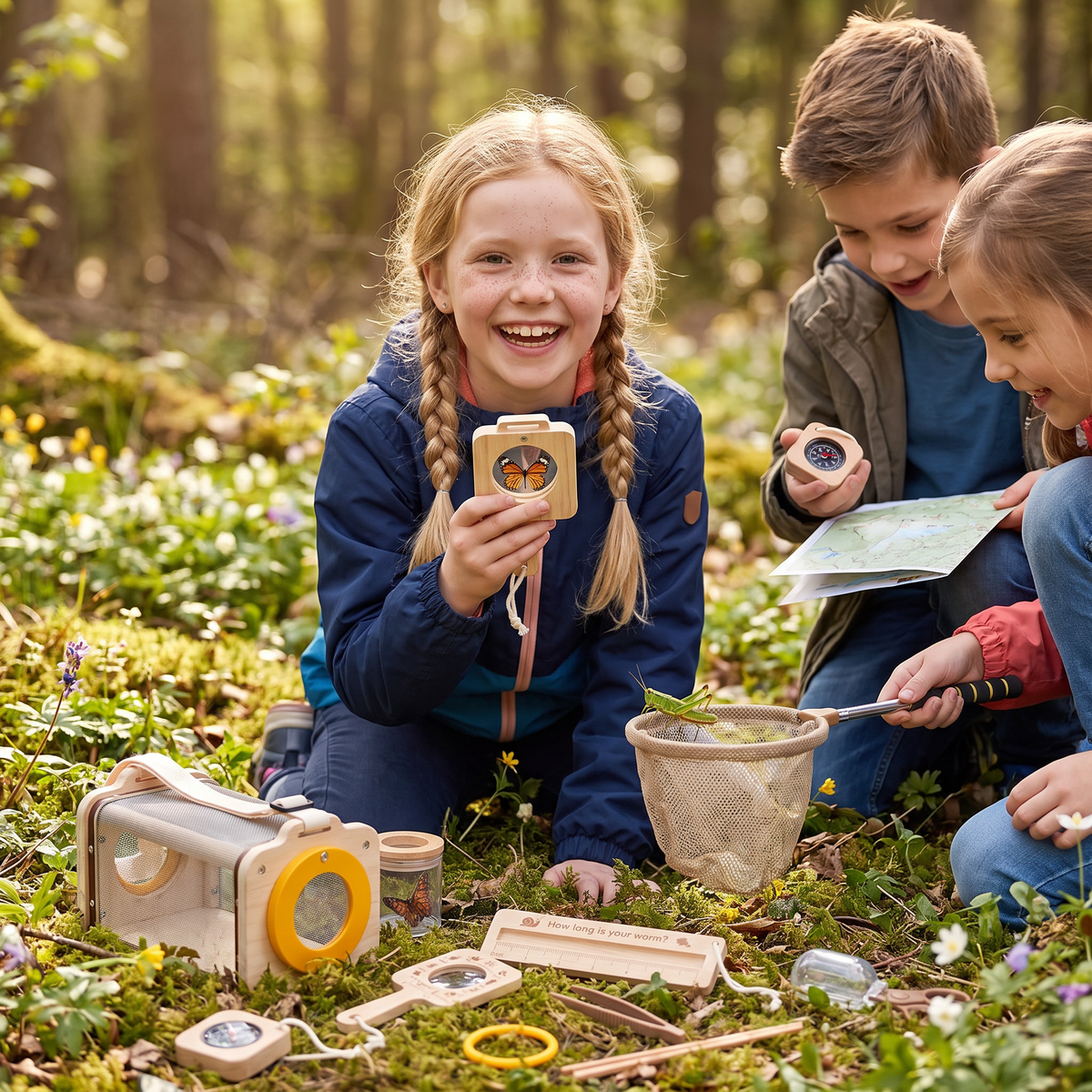 Kinder Natuur Ontdekkingsset met Schepnetje, Loep en Kompas