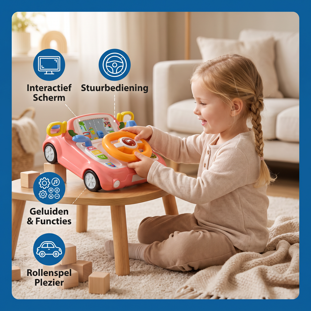 Fahrsimulator Speelgoed met Stuur en Scherm voor Kinderen