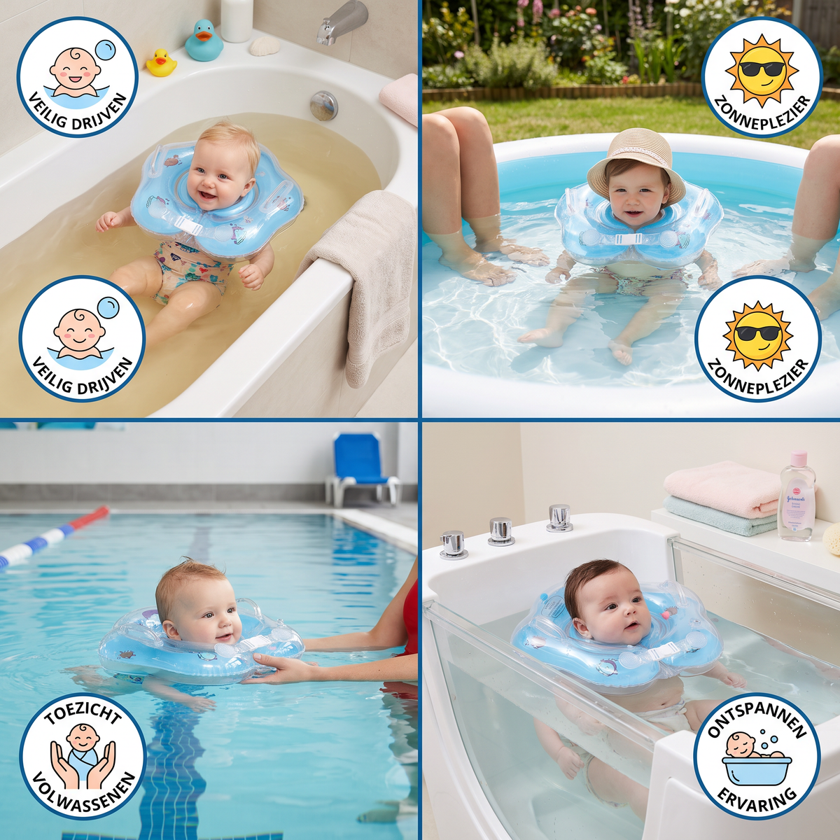 Aufblasbarer Baby-Nackenschwimmring mit Doppel-Luftkammer