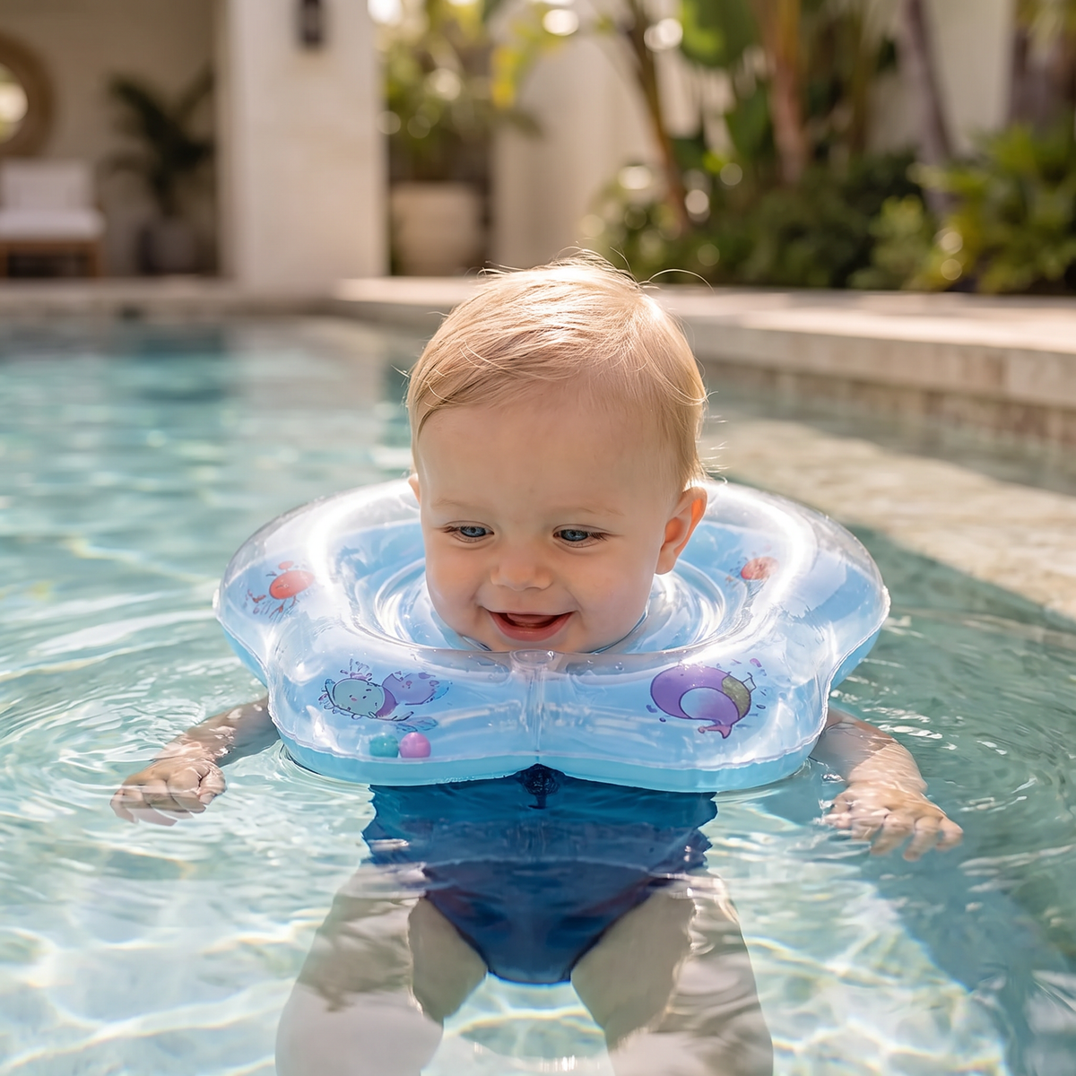Aufblasbarer Baby-Nackenschwimmring mit Doppel-Luftkammer