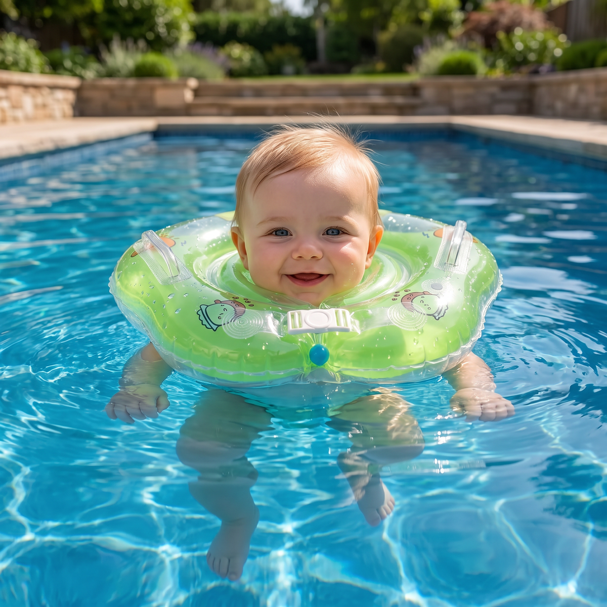 Aufblasbarer Baby-Nackenschwimmring mit Doppel-Luftkammer