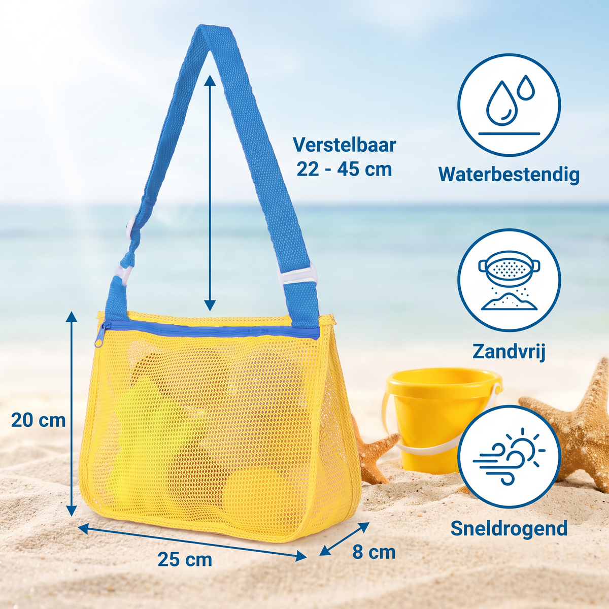 Kinder Net Strand- en Zwemtas voor Speelgoed en Accessoires
