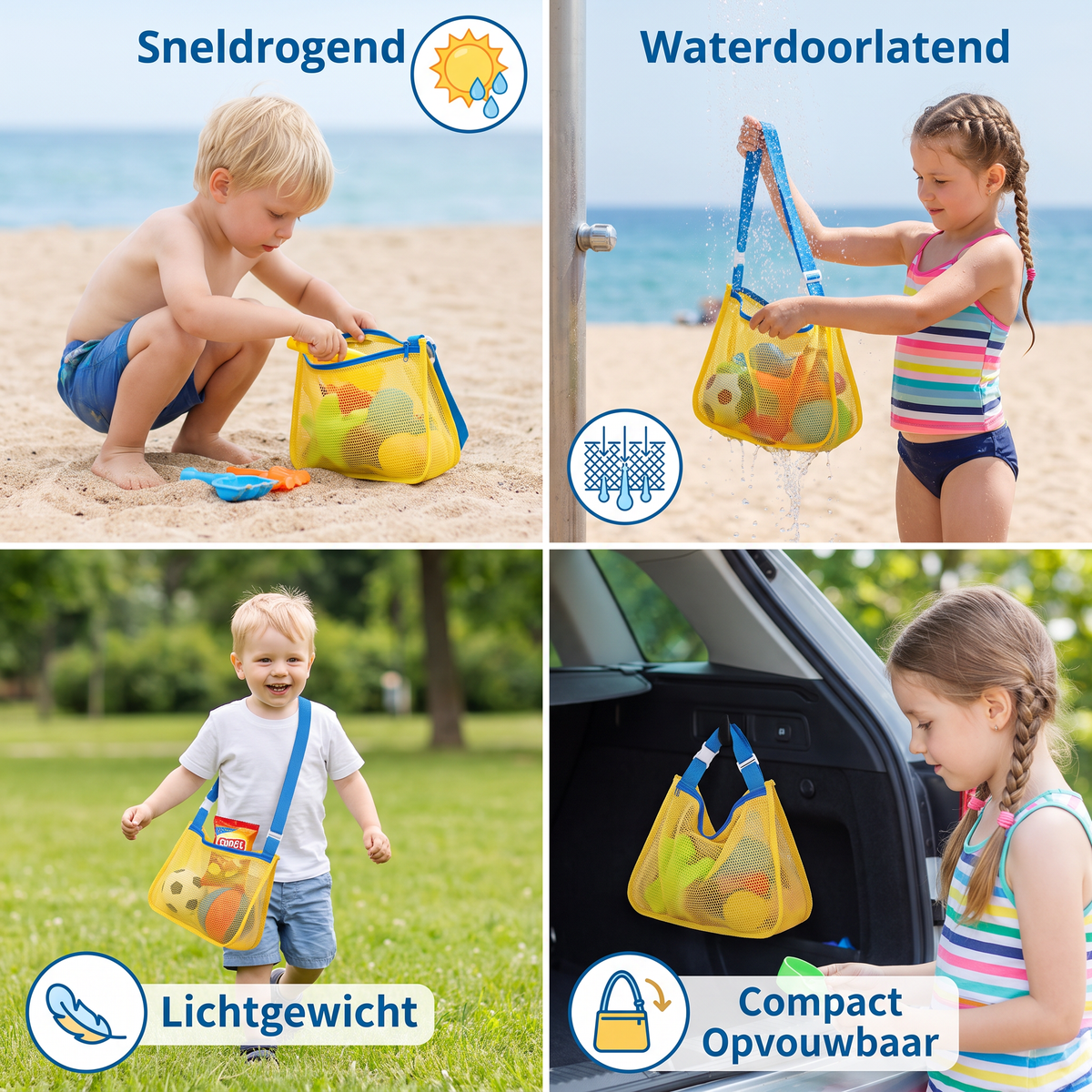 Kinder Net Strand- en Zwemtas voor Speelgoed en Accessoires