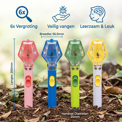 Insectenvanger voor Kinderen met 6x Loep – Hulpmiddel voor Insectenobservatie tijdens Ontdekkingen in de Buitenlucht