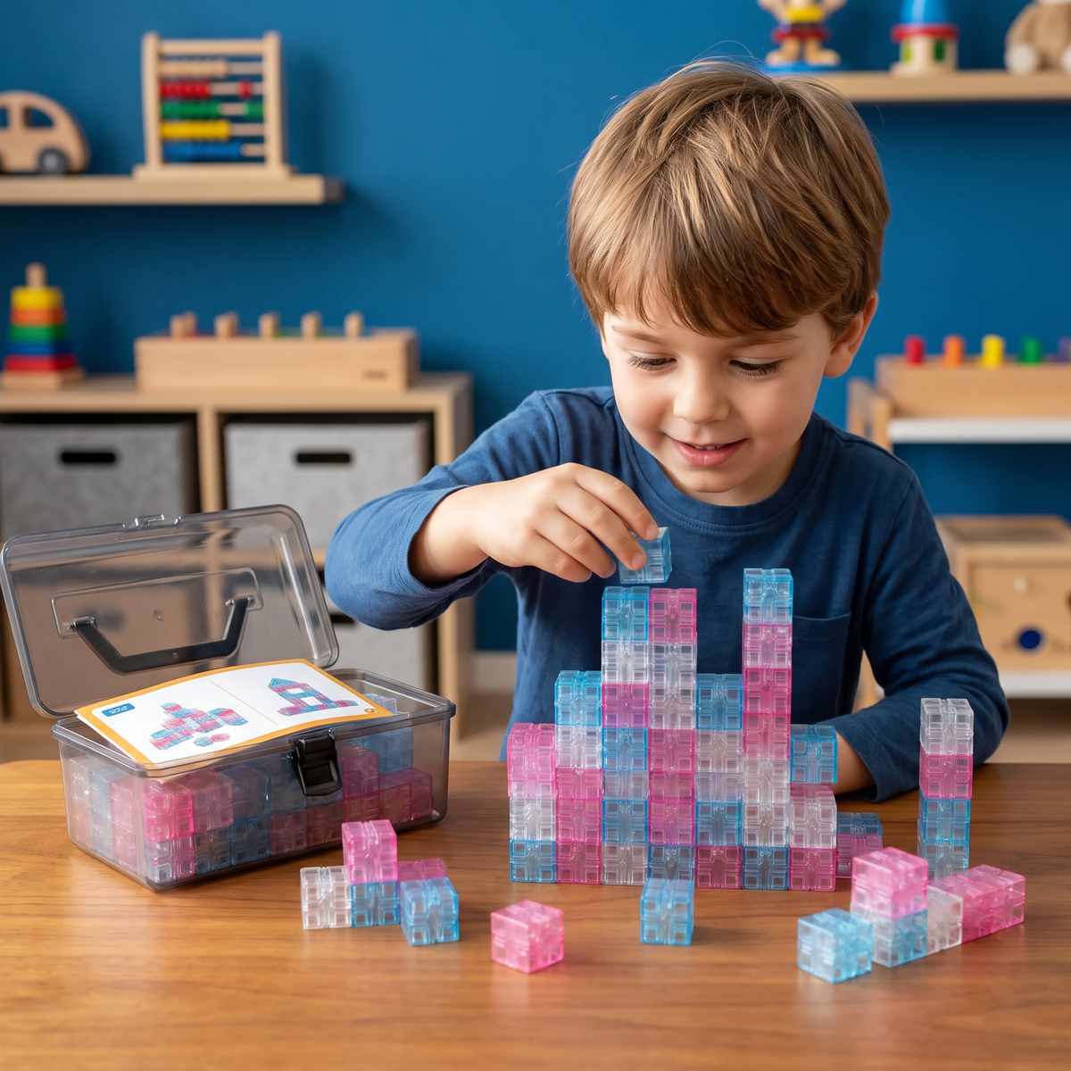 Montessori-Kubus-Bouwset voor Kinderen
