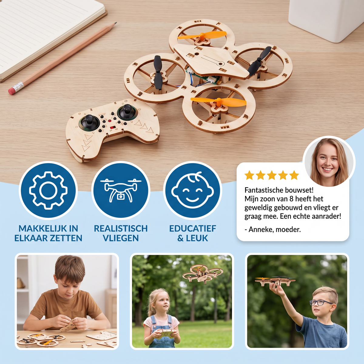 DIY Houten RC-Quadcopter Bouwset – Bouw Je Eigen Vliegavontuur