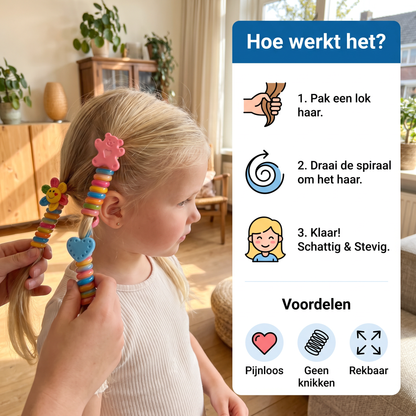 Schattige Spiraal-Haarelastiekjes Set voor Kinderen