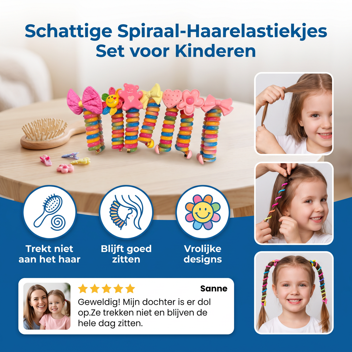 Schattige Spiraal-Haarelastiekjes Set voor Kinderen