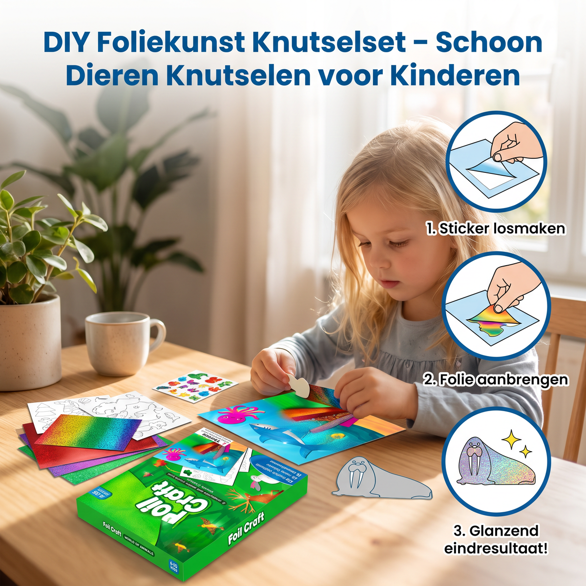 DIY Foliekunst Knutselset – Schoon Dieren Knutselen voor Kinderen