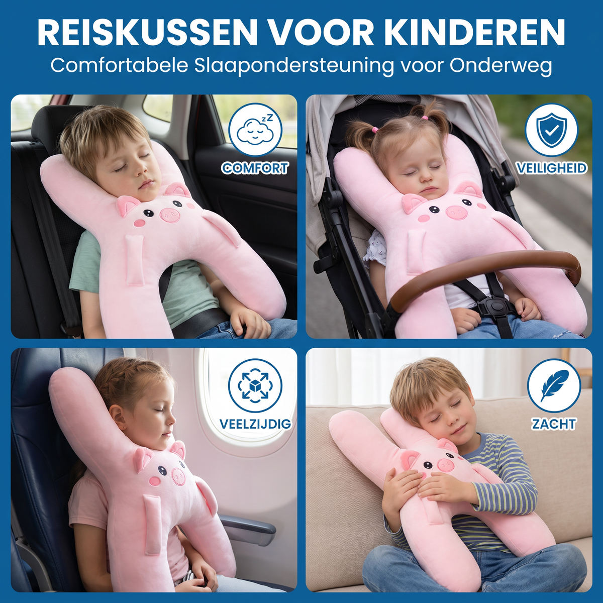 Reiskussen voor Kinderen – Comfortabele Slaapondersteuning voor Onderweg