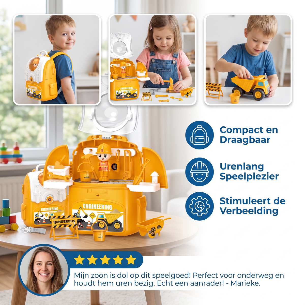 3-in-1 Rugzak Speelset voor Onderweg