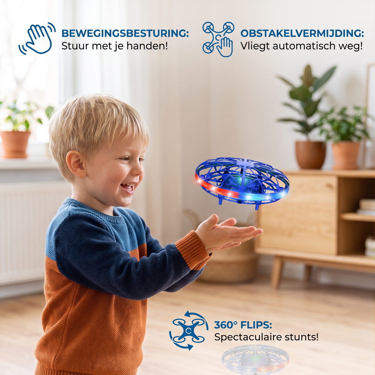 Bewegingsgestuurde LED-UFO-Drone