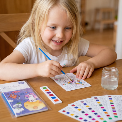 Alles-in-één Aquarelkleurboek met Geïntegreerde Verf en Penseel