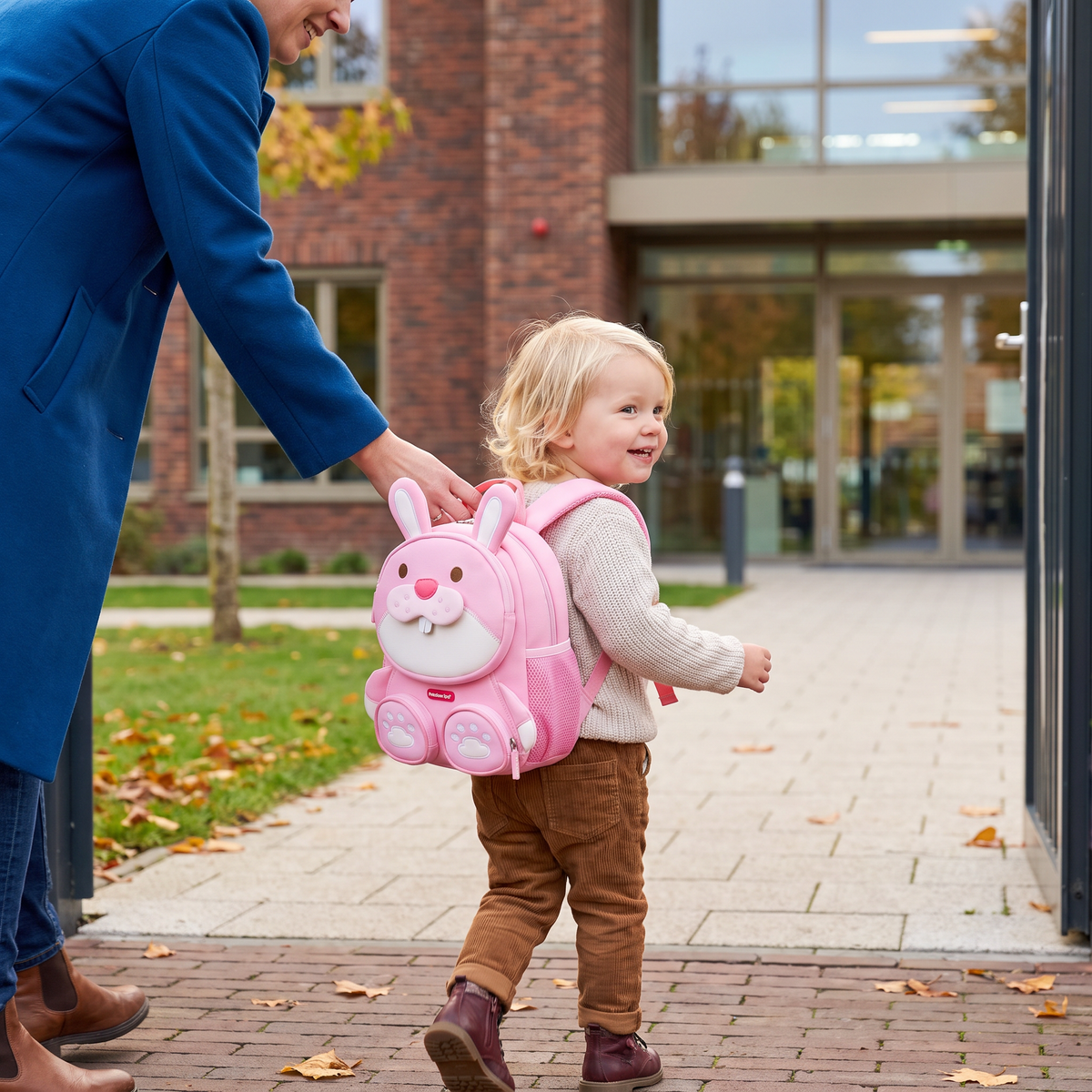 Kinderrugzak met Cartoon-Dierenmotief – Lichte Schoolrugzak met Meerdere Vakken