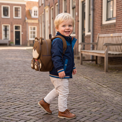 Kinderrugzak met Cartoon-Dierenmotief – Lichte Schoolrugzak met Meerdere Vakken