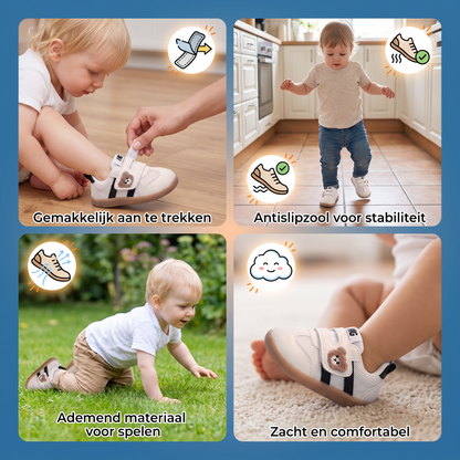 Ademende Eerste Loopschoentjes voor Baby’s en Peuters – Zachte, Antislipzool