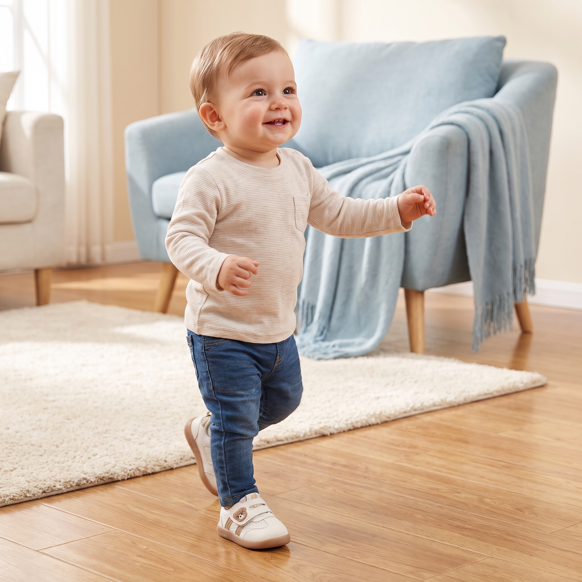 Ademende Eerste Loopschoentjes voor Baby’s en Peuters – Zachte, Antislipzool