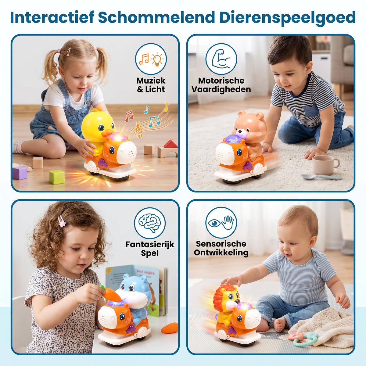 Interactief Schommelend Dierenspeelgoed met Muziek en Licht