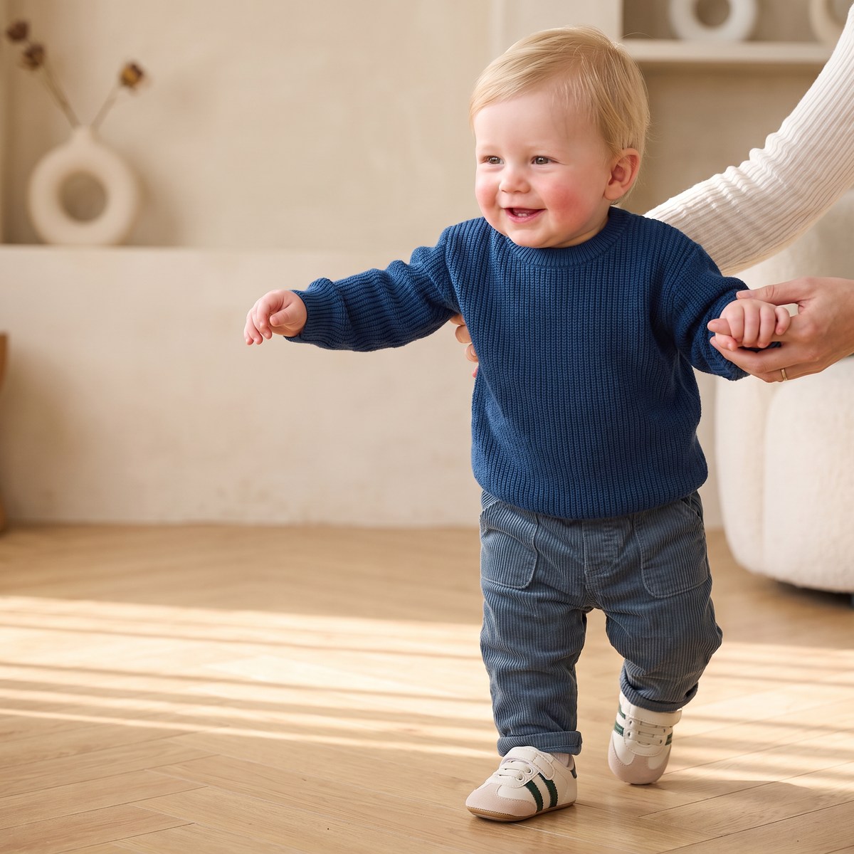 Klassieke Retro-Babysneakers – Eerste Loopschoentjes met Zachte Zool