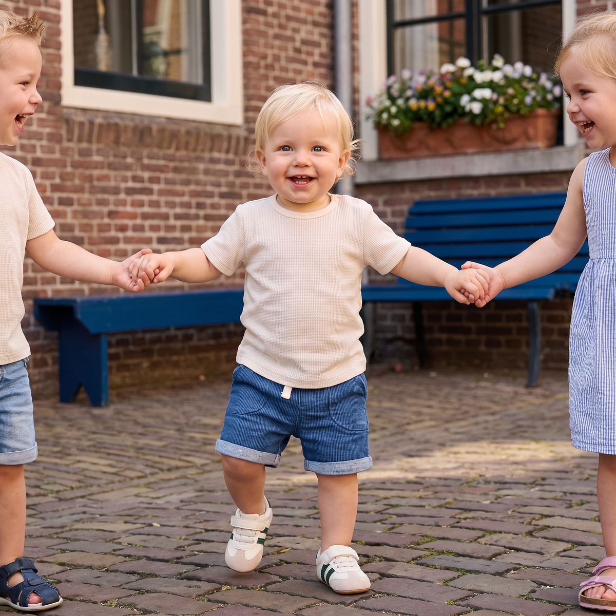 Klassieke Retro-Babysneakers – Eerste Loopschoentjes met Zachte Zool