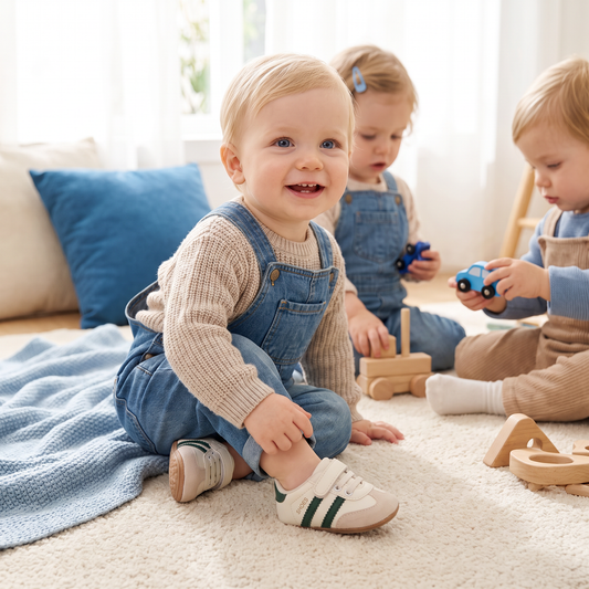 Klassieke Retro-Babysneakers – Eerste Loopschoentjes met Zachte Zool