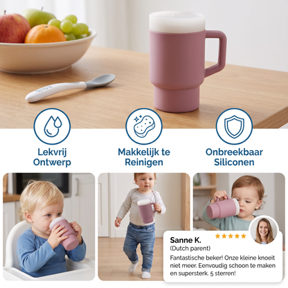 Lekvrije Siliconen Drinkbeker met Rietje voor Peuters
