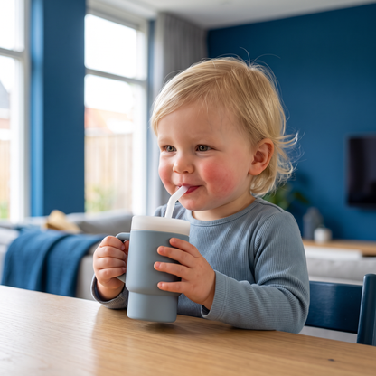 Lekvrije Siliconen Drinkbeker met Rietje voor Peuters